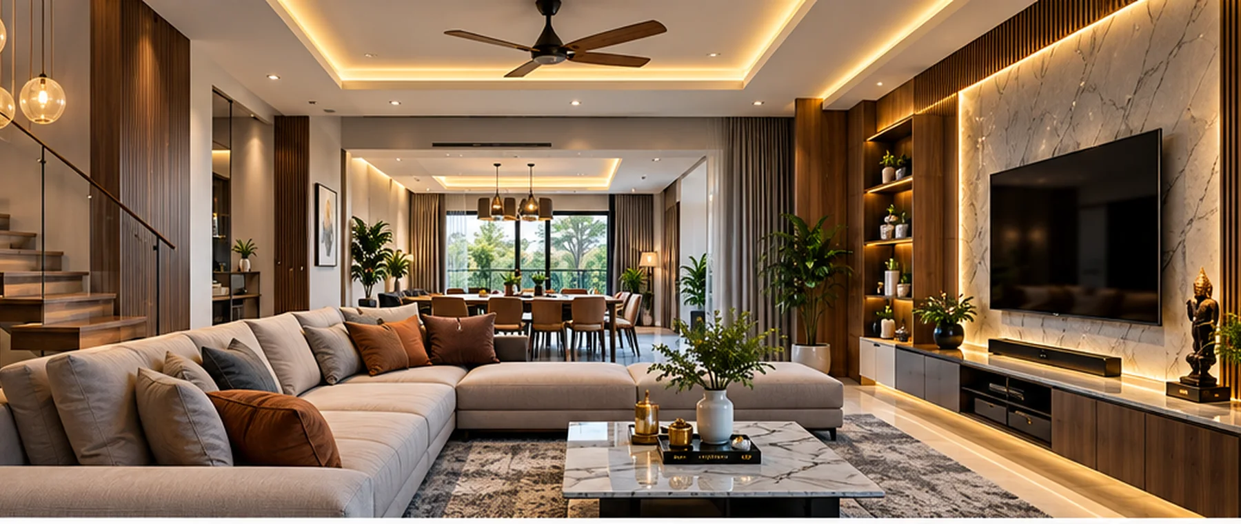 Contemporary interior living space